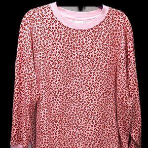 Oversize pink leopard pullover - Crown and Ivy